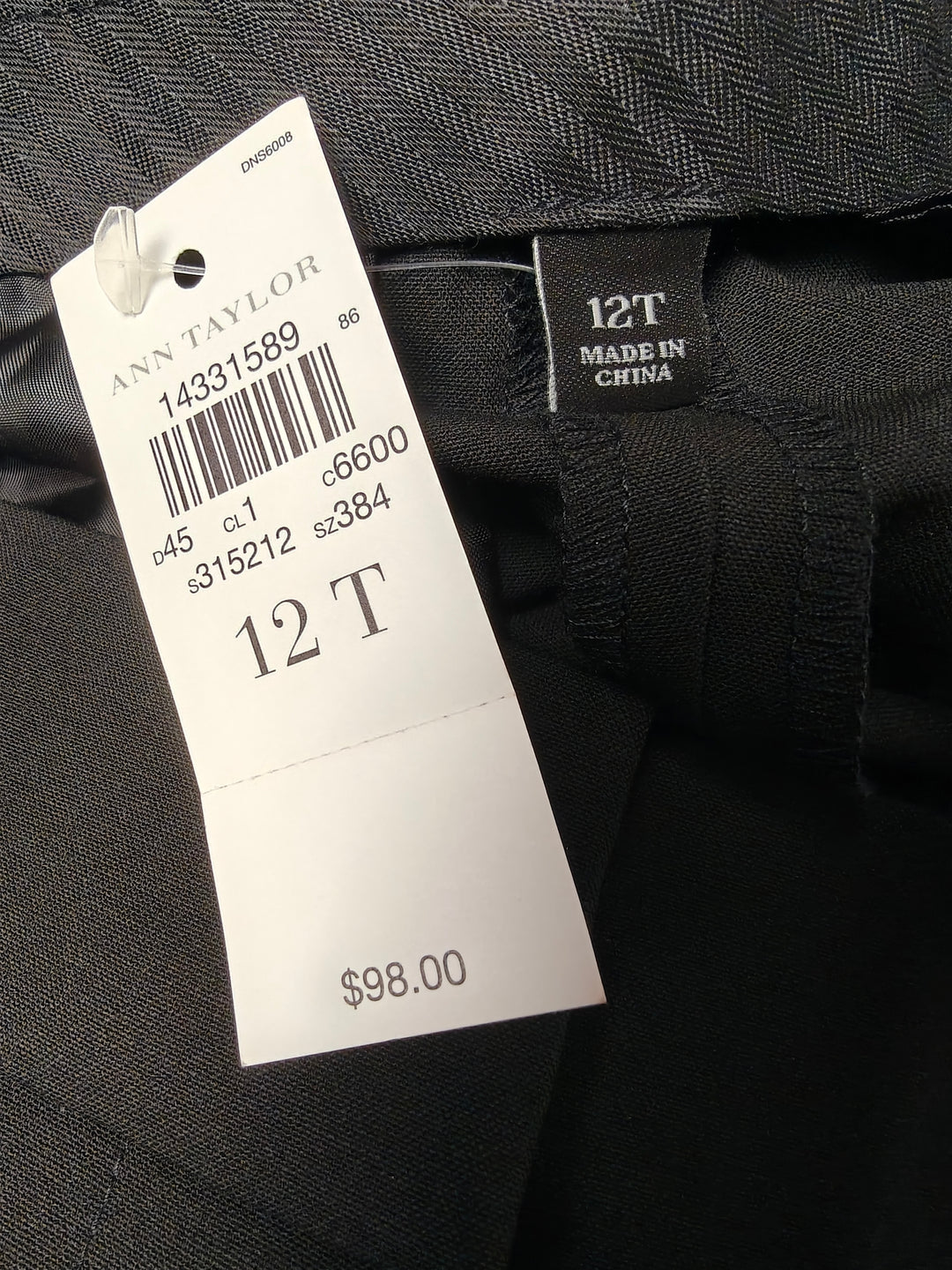 Womens Ann Taylor Curvy Fit Dress Pants Black Size 12 Tall New With Tags