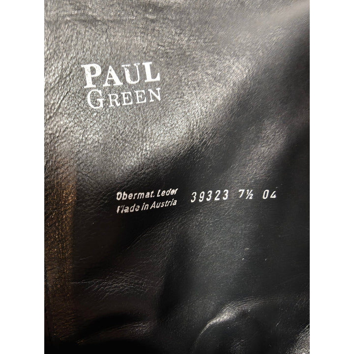 Paul Green Womens Black Leather Knee High Boots Square Toe Size 7.5