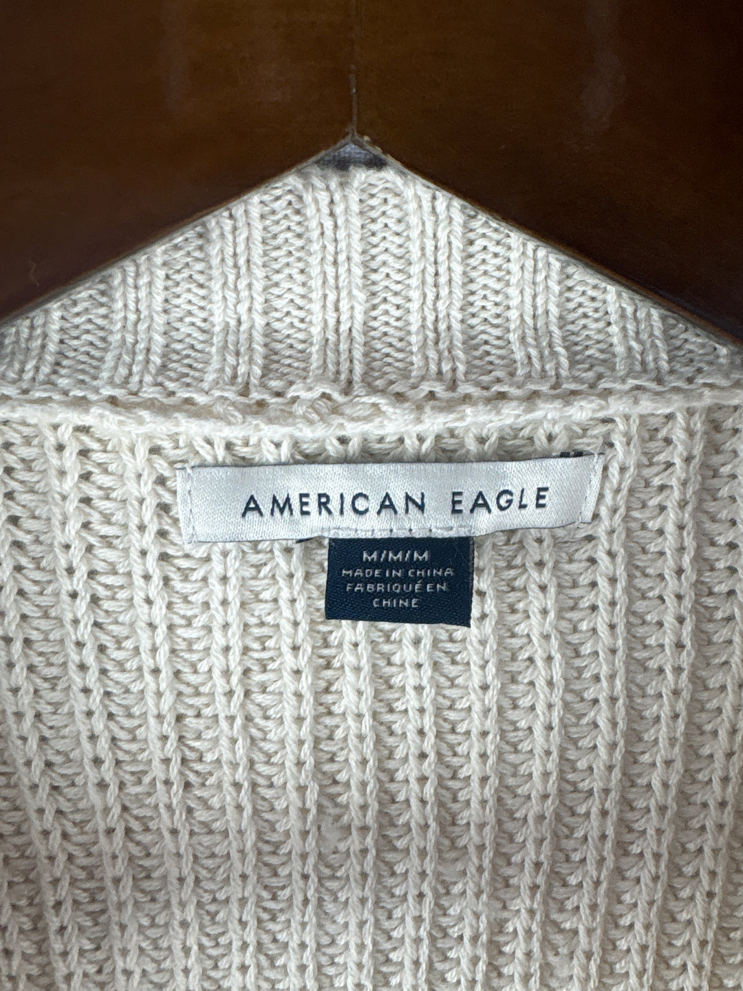 Women’s American Eagle Medium Cream Knit Crewneck Sweater