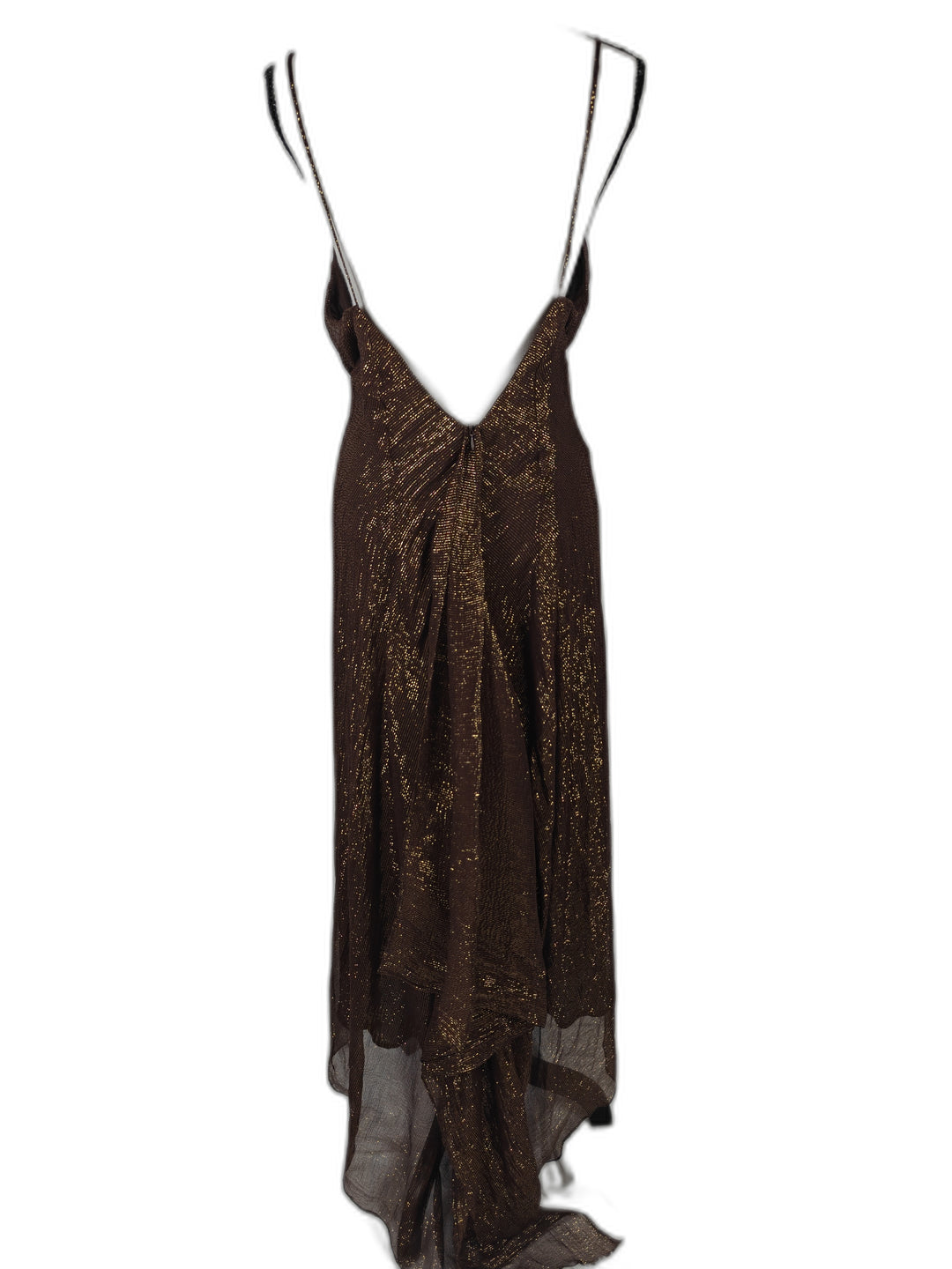 Womens Nicole Miller Collection Maxi Dress Brown Gold Size 10