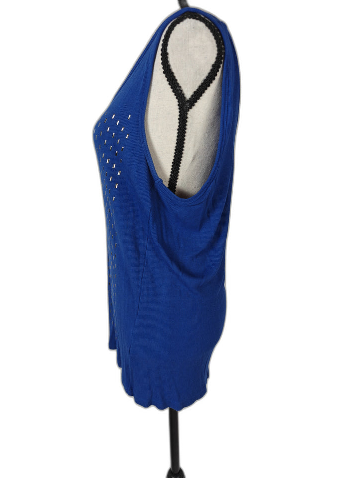 Women Calvin Klein Embellished Tank Top Royal Blue Size XL