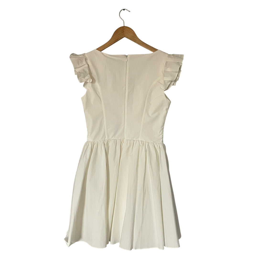 House of CB White Coquette Babydoll Milkmaid Cottage Flutter Sleeve Medium NWT