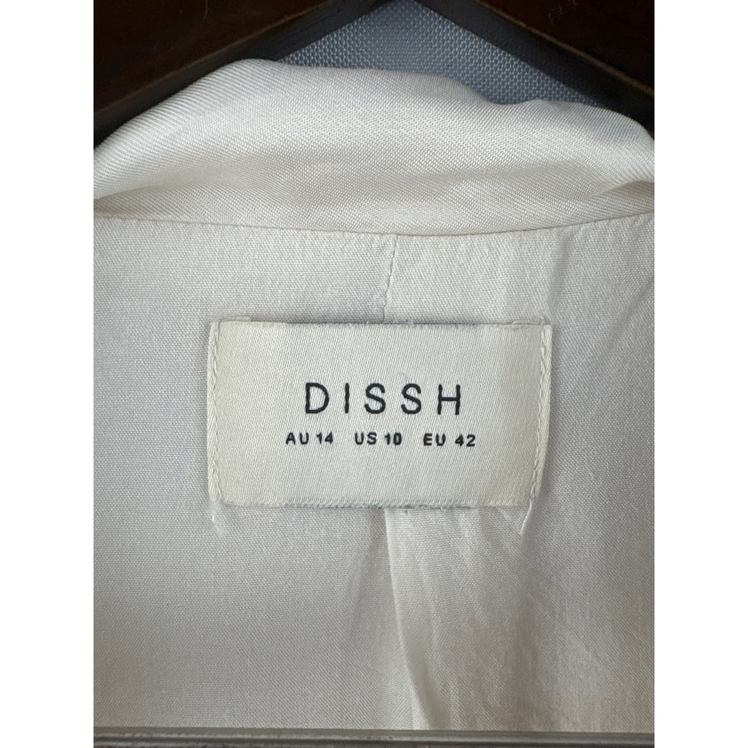Women’s Dissh Size 10 Cream Short Sleeve Button Up