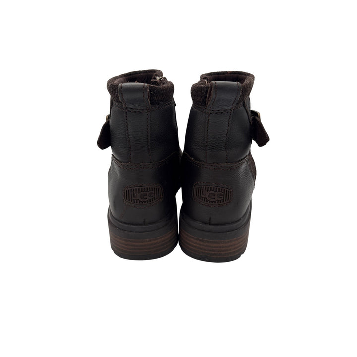 Women’s UGG Size 9 Leather Buckle Dark Brown Ankle Boots