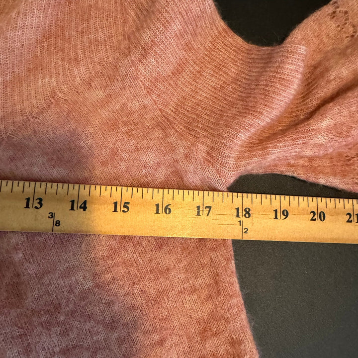 Anthropologie Feather Bone Dusty Pink Merino Alpaca-Blend Mock Neck Sweater, Small