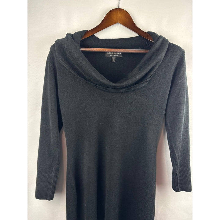 Women’s Connected Medium Black Cowelneck Sweater Dress
