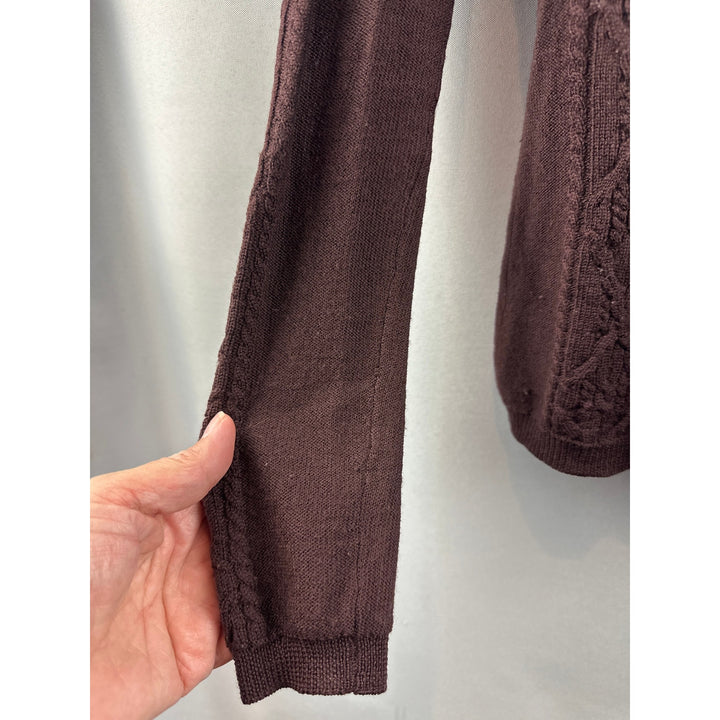 Women’s Vintage Valentino Brown Virgin Wool Sweater Size M