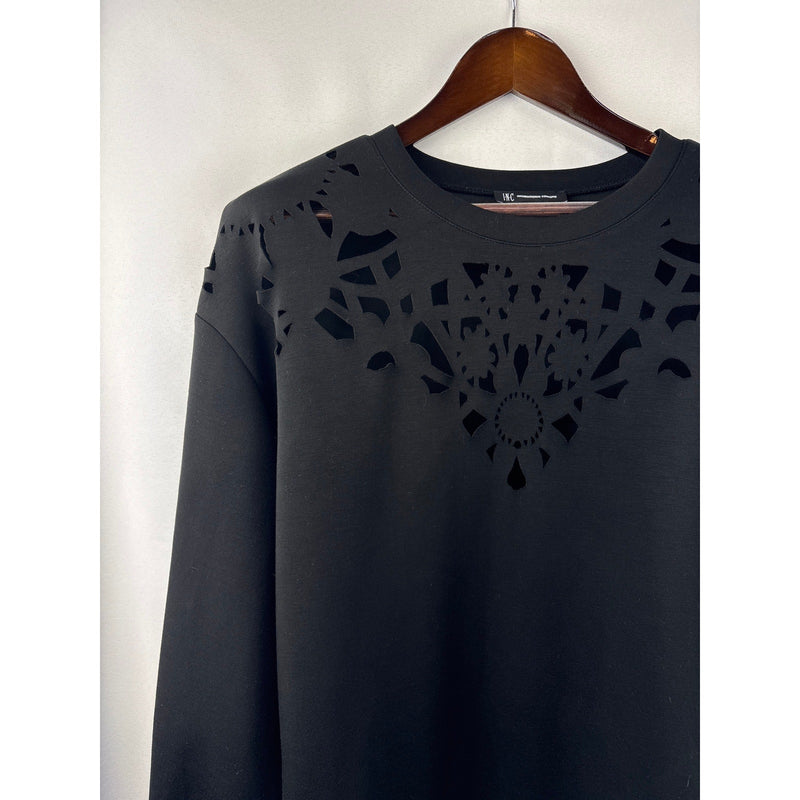 Women’s INC International Concepts XL Black Crewneck w/ Cutout Pattern