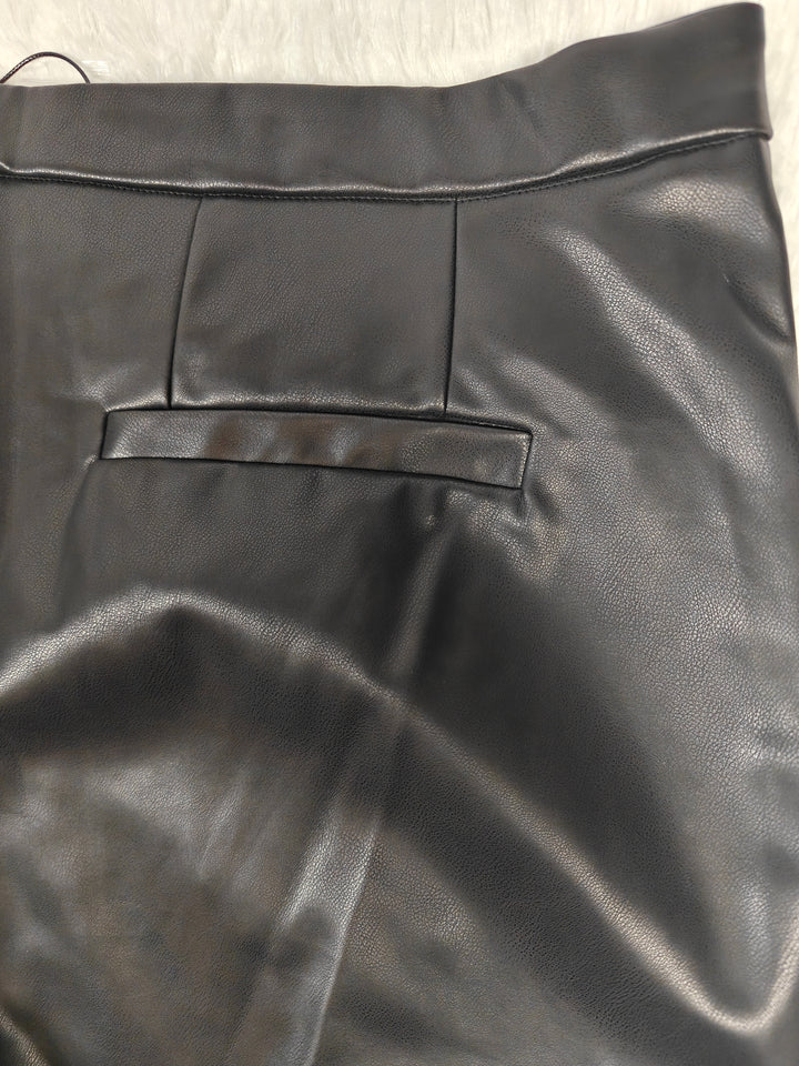 Womens Fashion Nova Faux Leather Trouser Pants Black Size 2X NWT
