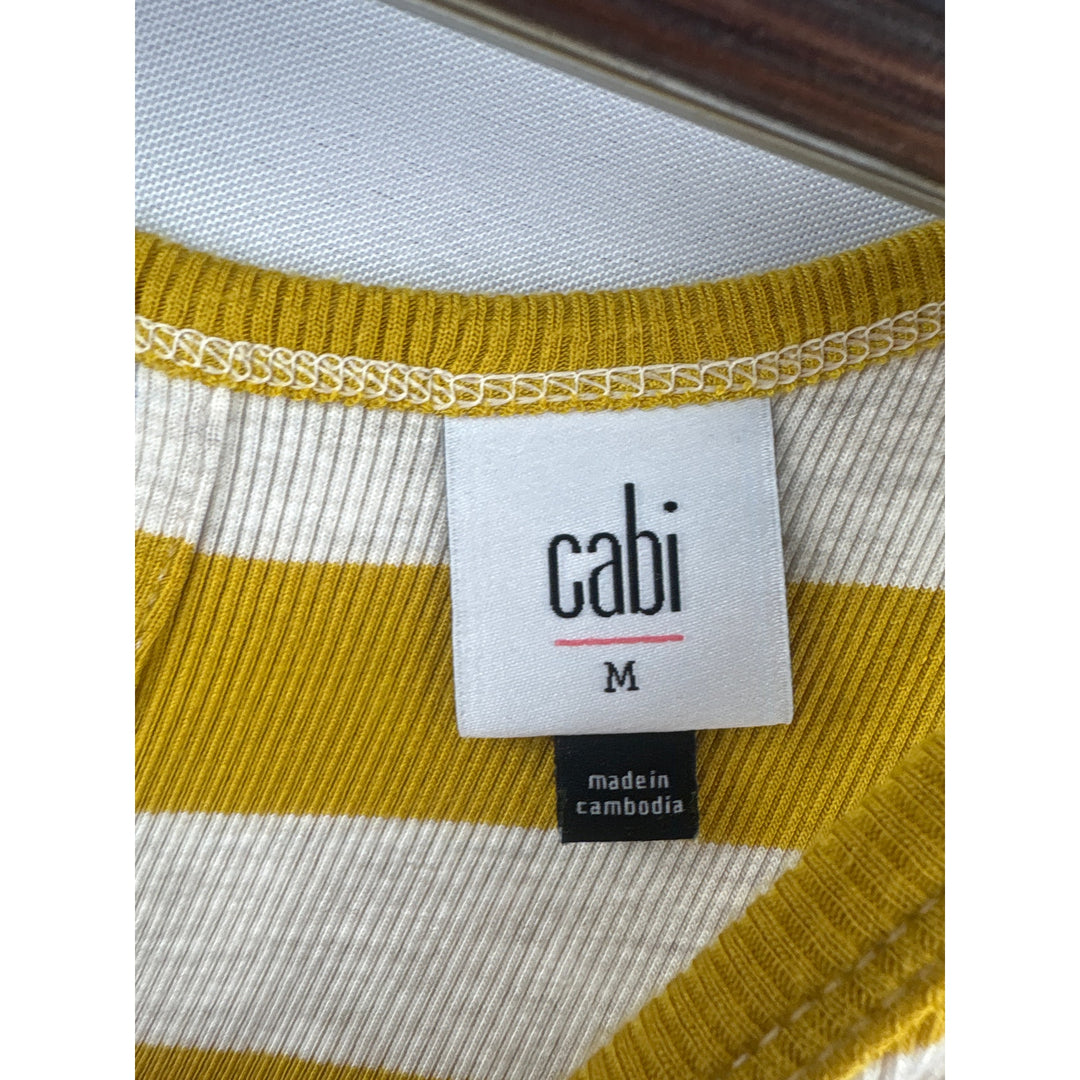 Women’s CAbi Medium Yellow & White Striped Tank