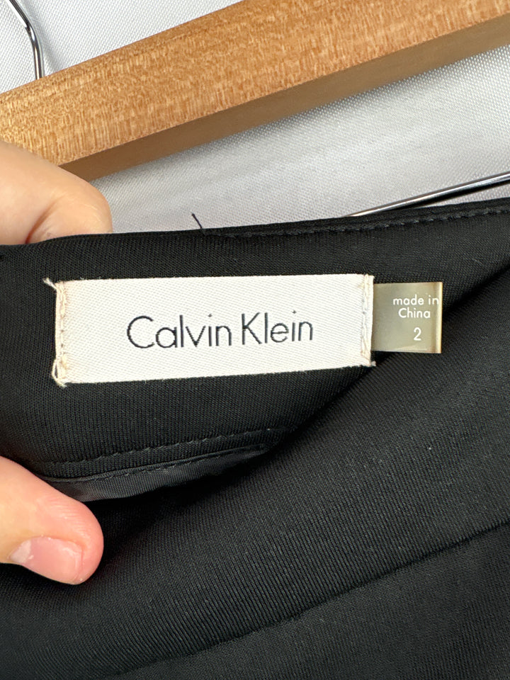 Women’s Calvin Klein Size 2 Black Knee Length Skirt