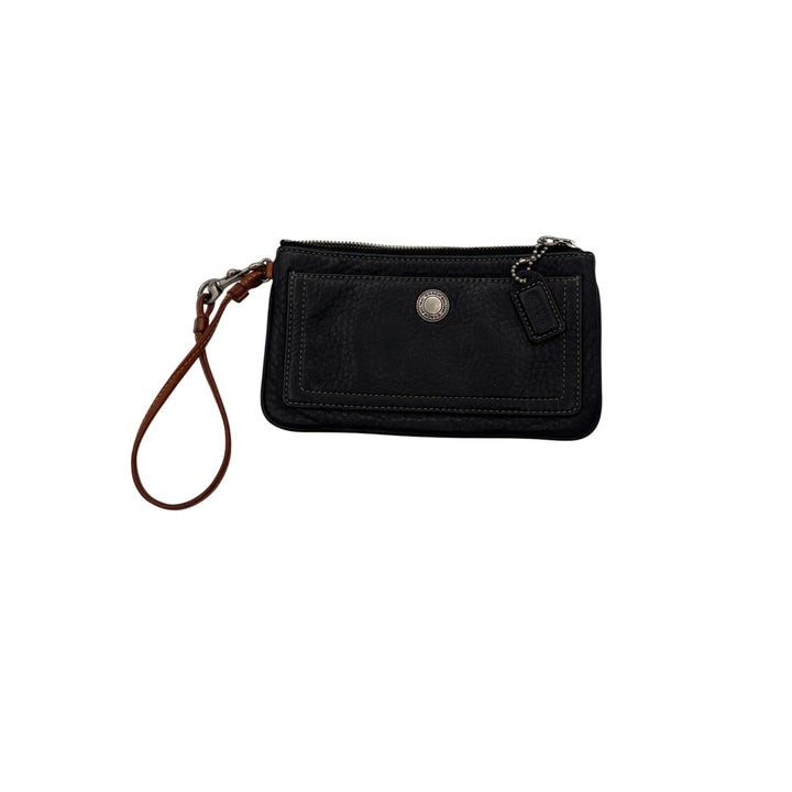 Women’s Coach Black Leather Wallet w/ Brown Removable Strap