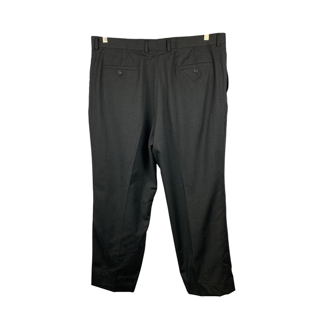 Joseph & Feiss Mens Dress Pants 44 Short / 42 Waist Charcoal Gray Herringbone Wool Blend