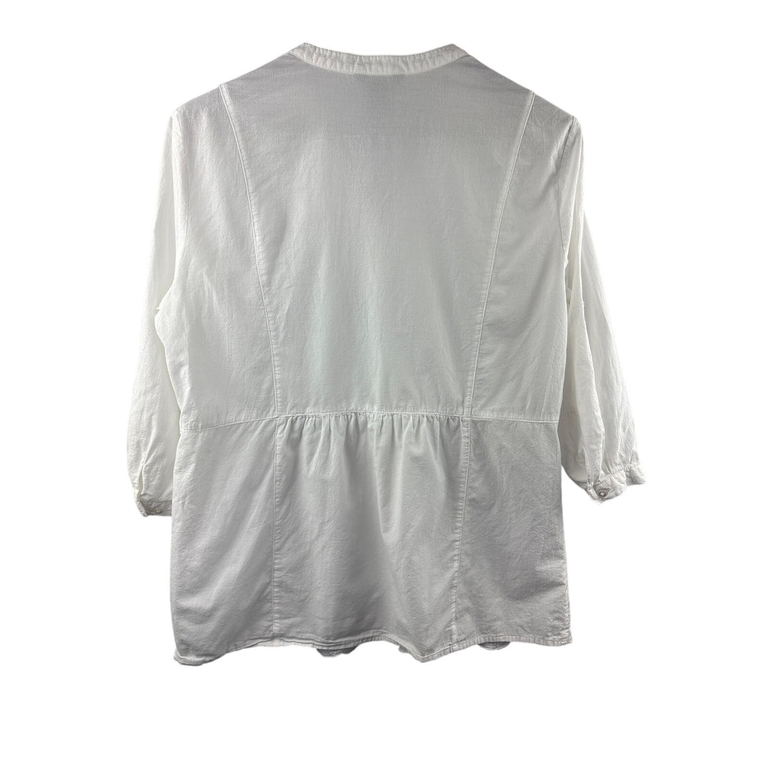 Women’s Bit & Bridle Large White Button Up Blouse
