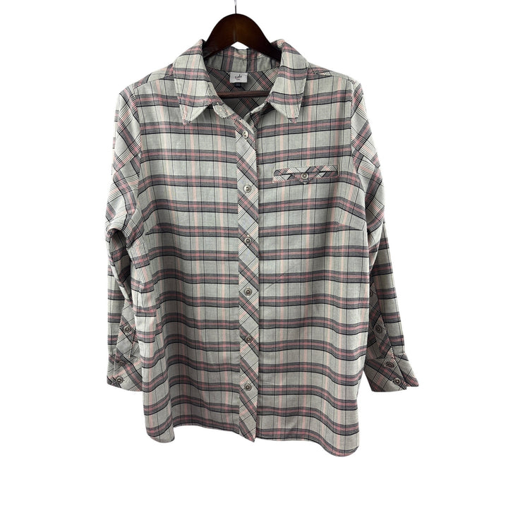 Women’s Cabi XXL Cream, Red, & Black Plaid Button Up Shirt