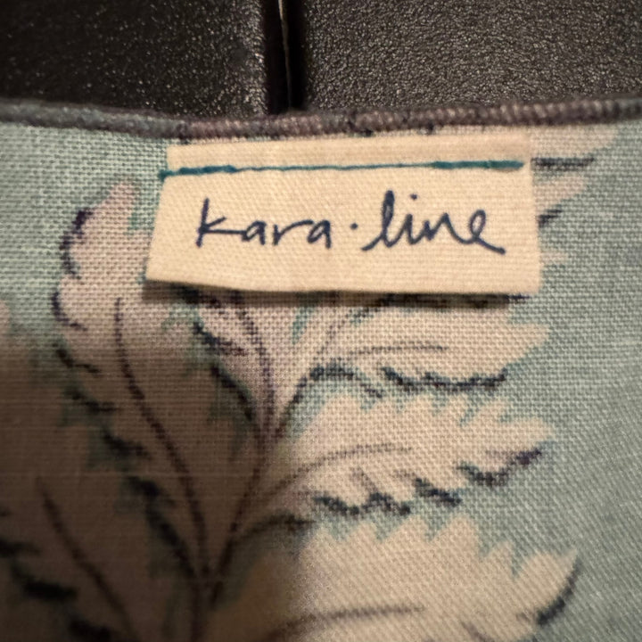 Kara Line Blue Feather Print Sleeveless Wrap Dress Swim Coverup, One Size