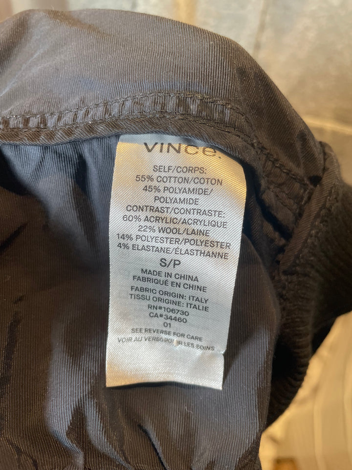 Vince Washed Shrunken Bomber Jacket in black.