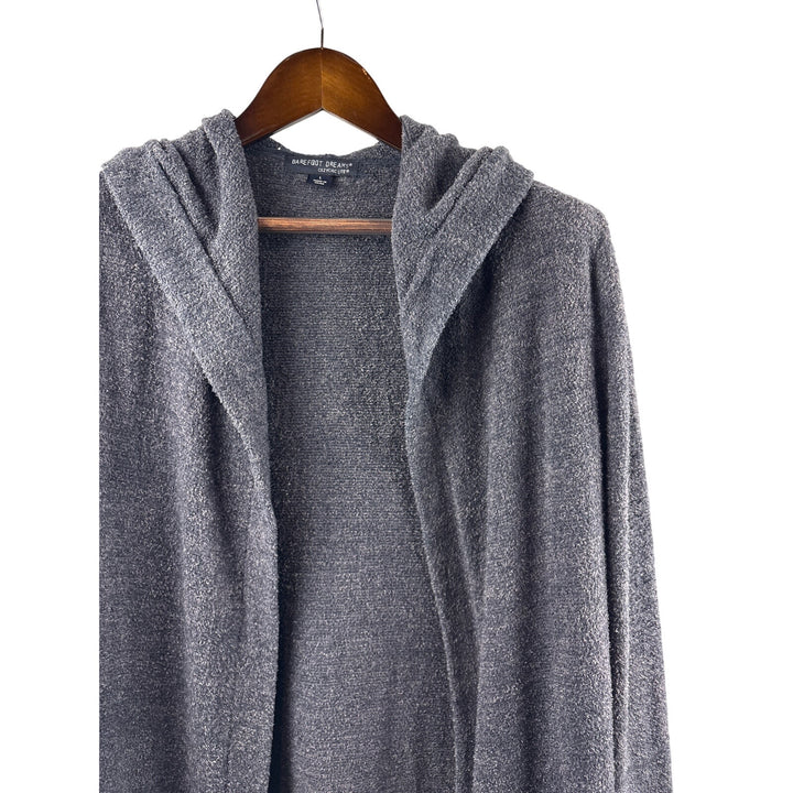 Women’s Barefoot Dreams XL Grayish Blue Hooded Plush Cardigan