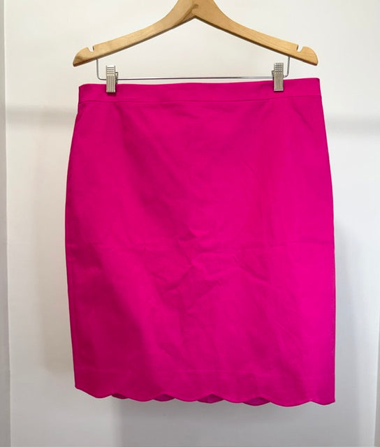 J.Crew Pink Scallop‑Edge Pencil Skirt Sz14 NWT