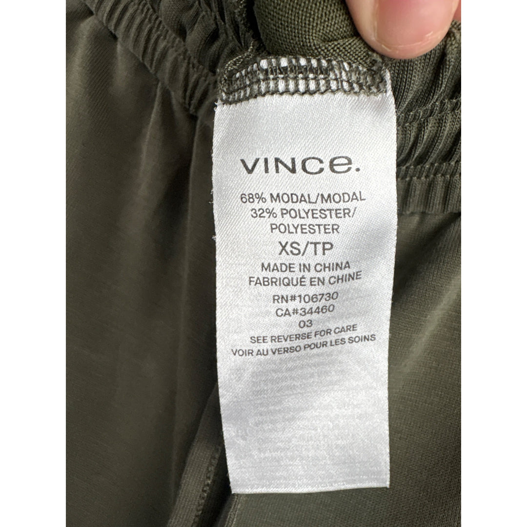 Women’s XS Vince Army Green Joggers with Front & Back Pockets