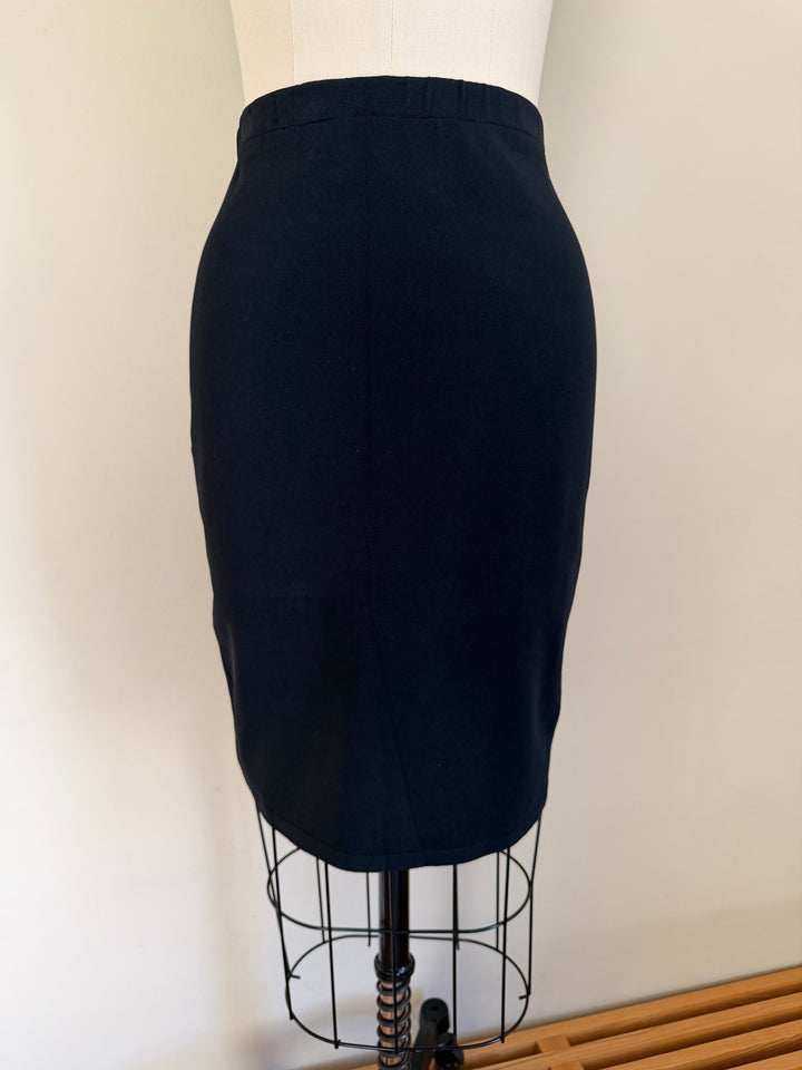 Calvin Klein Collection Black Rib Knit Pencil Skirt Size S
