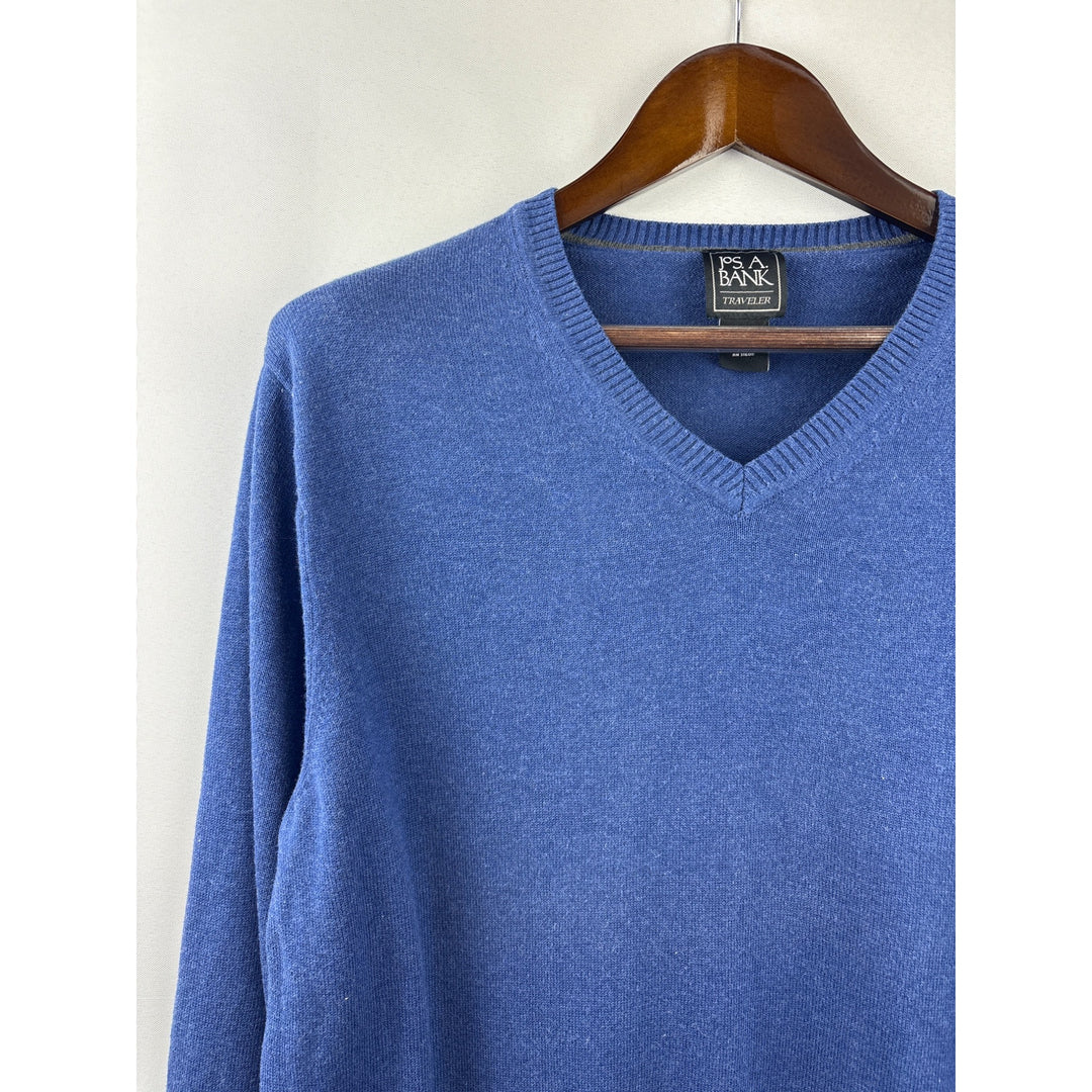 Men’s Jos. A. Bank Large Cobalt Blue Long Sleeve V-Neck Sweater