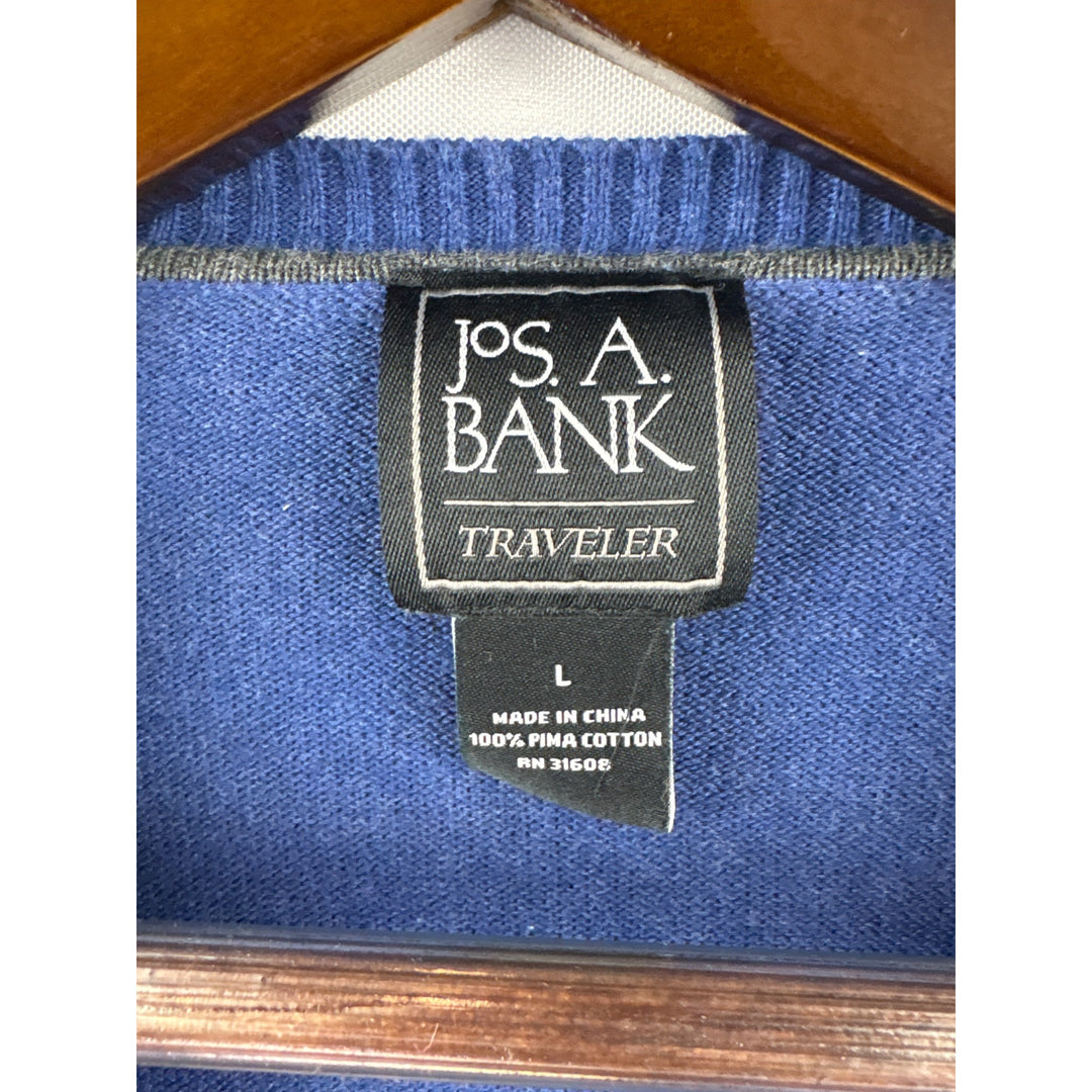 Men’s Jos. A. Bank Large Cobalt Blue Long Sleeve V-Neck Sweater