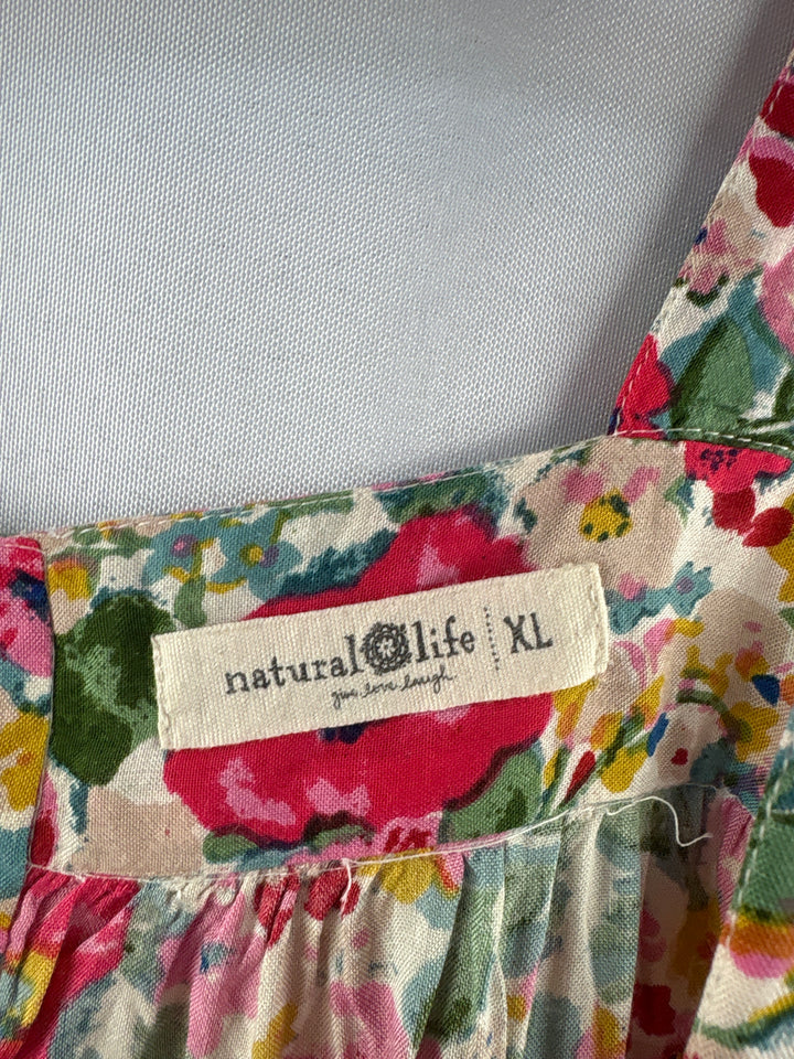 Women’s Natural Life XL Multicolored Floral Sleeveless Blouse