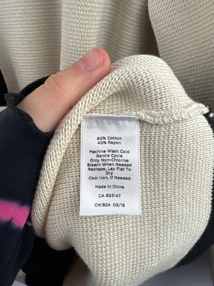 Women’s Talbots Small Cream Cardigan w/ Black Accents