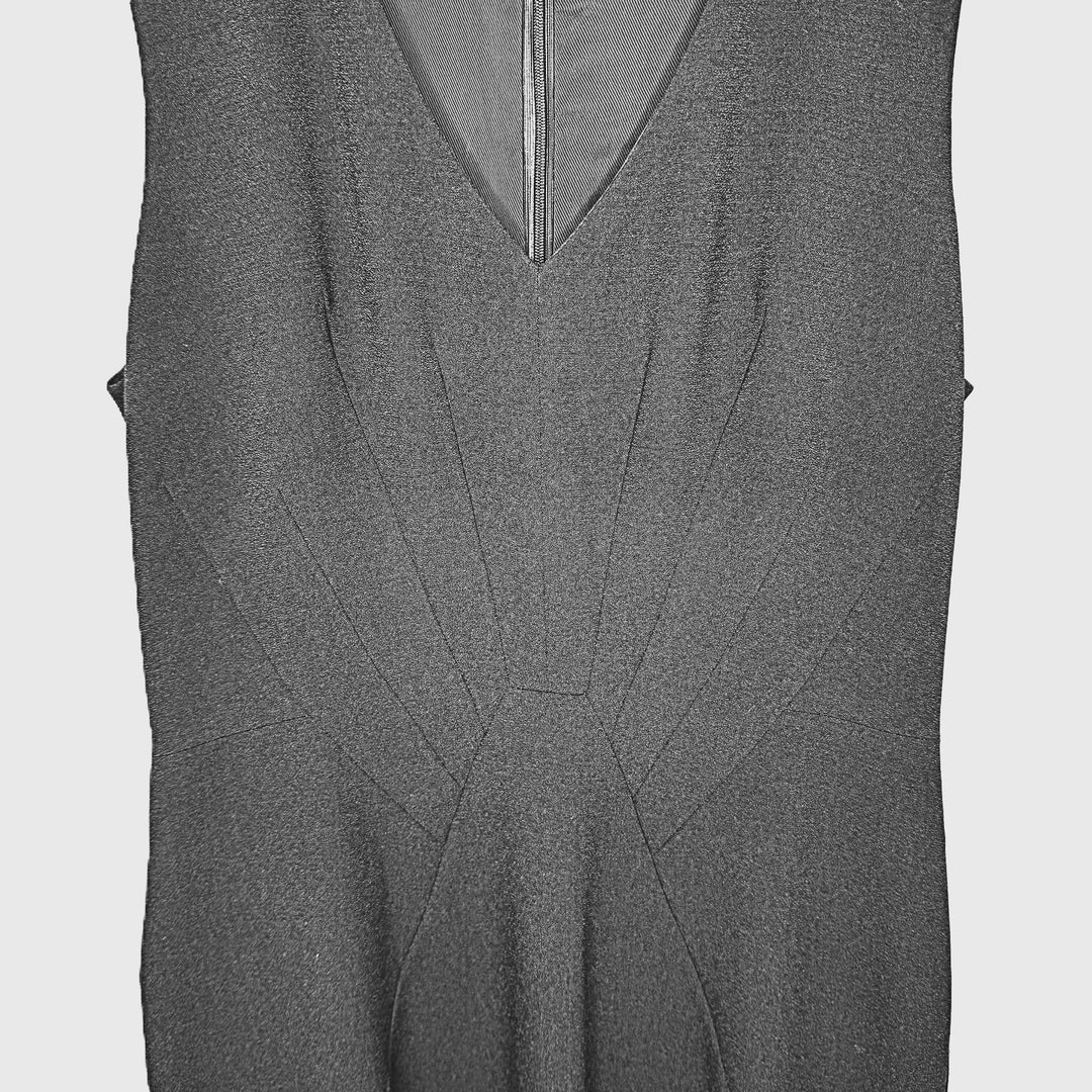 Alex + Alex Black Sleeveless Sheath Dress w/ Art Deco Darting, LBD, Size Small