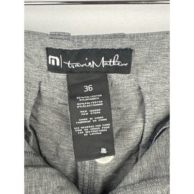TravisMathew Mens Heather Gray Golf Shorts Size 36 Polyester Blend