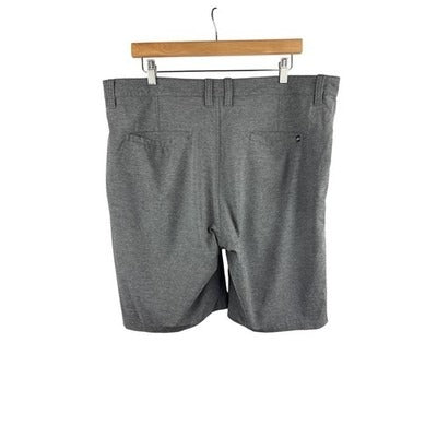 TravisMathew Mens Heather Gray Golf Shorts Size 36 Polyester Blend