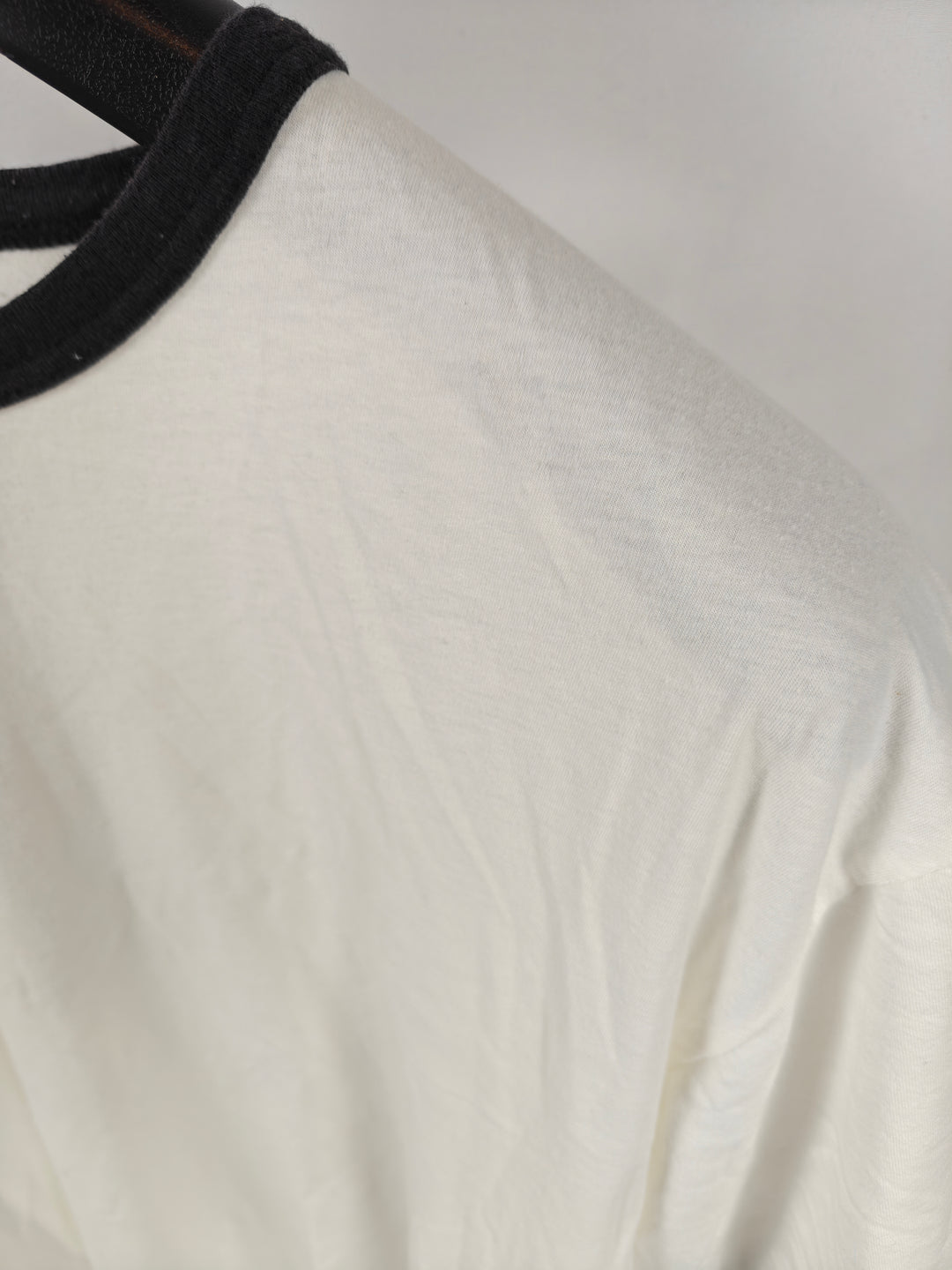 Unisex Unbranded Ringer T-Shirt White Black Size Unknown