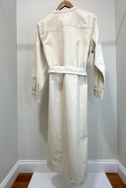J.Crew Stretch Twill Button Down Cream Shirt Dress Sz14 NWT