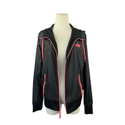 Women's The North Face Black & Pink Windbreaker Jacket - Size S