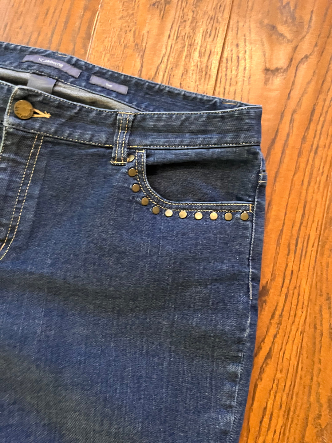 Liz Claiborne Women’s Slim Jeans Size 14 Embellished Stretch Denim Pants