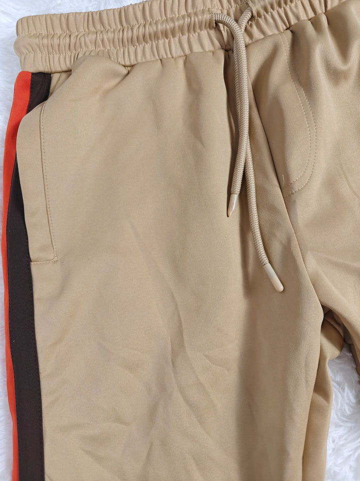 Mens Jian Wang Track Pants Tan Brown Orange Size L
