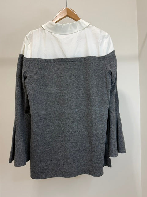 Vince Camuto Layered Look Bell Sleeve Tunic Top SzL