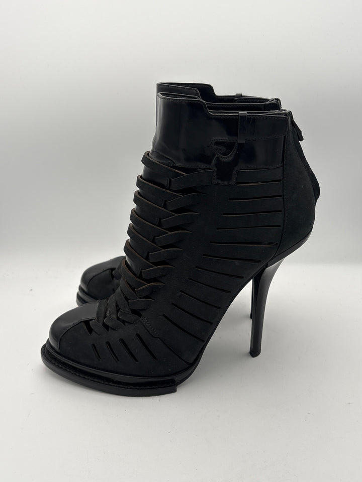 Women Alexander Wang Freja Black Suede Strappy Heels Size 8