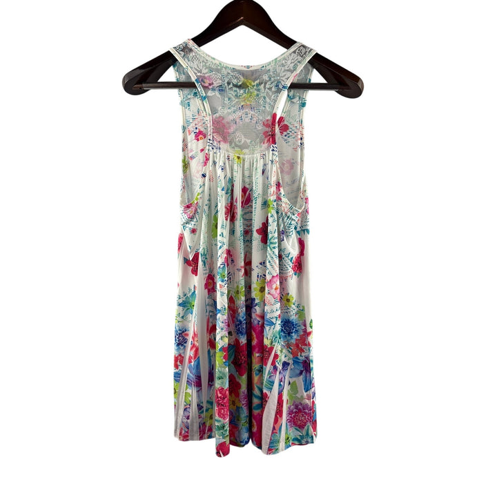 Women’s Sheik Boutique Large White w/ Multicolor Floral Sleeveless Blouse