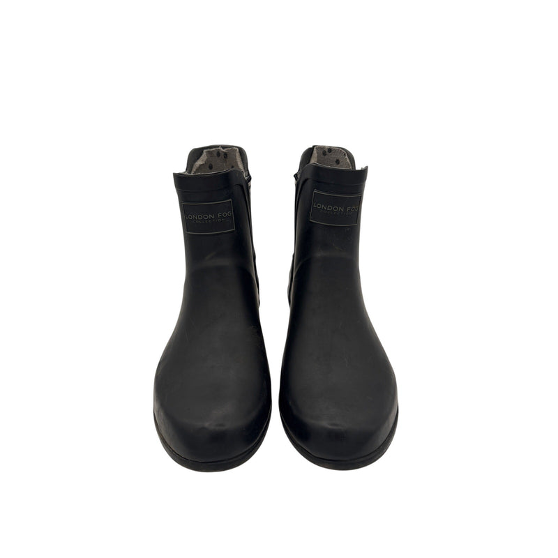 Women’s London Fog Size 9 Black Rubber Ankle Rainboots