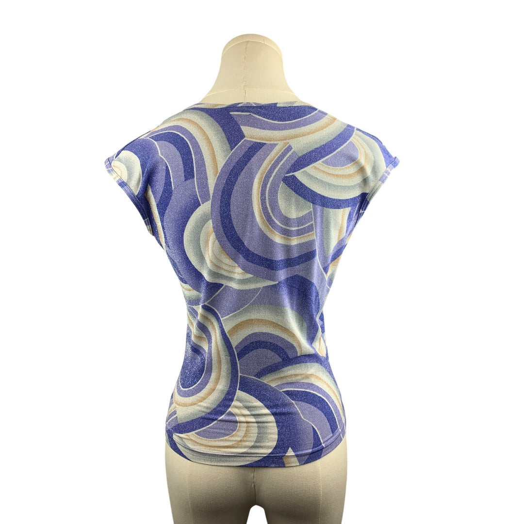 Bebe Women’s M Multicolor Swirl Print Cap Sleeve Top