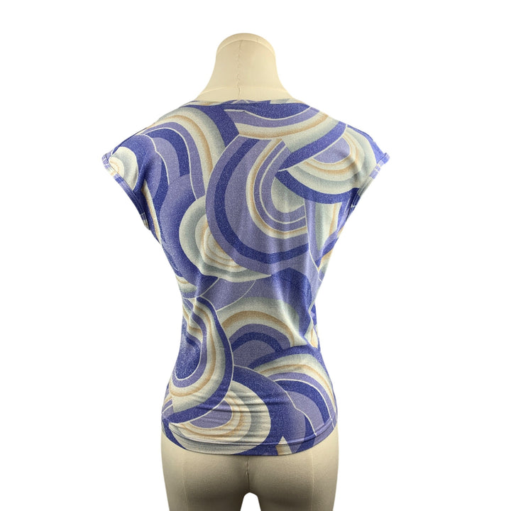 Bebe Women’s M Multicolor Swirl Print Cap Sleeve Top