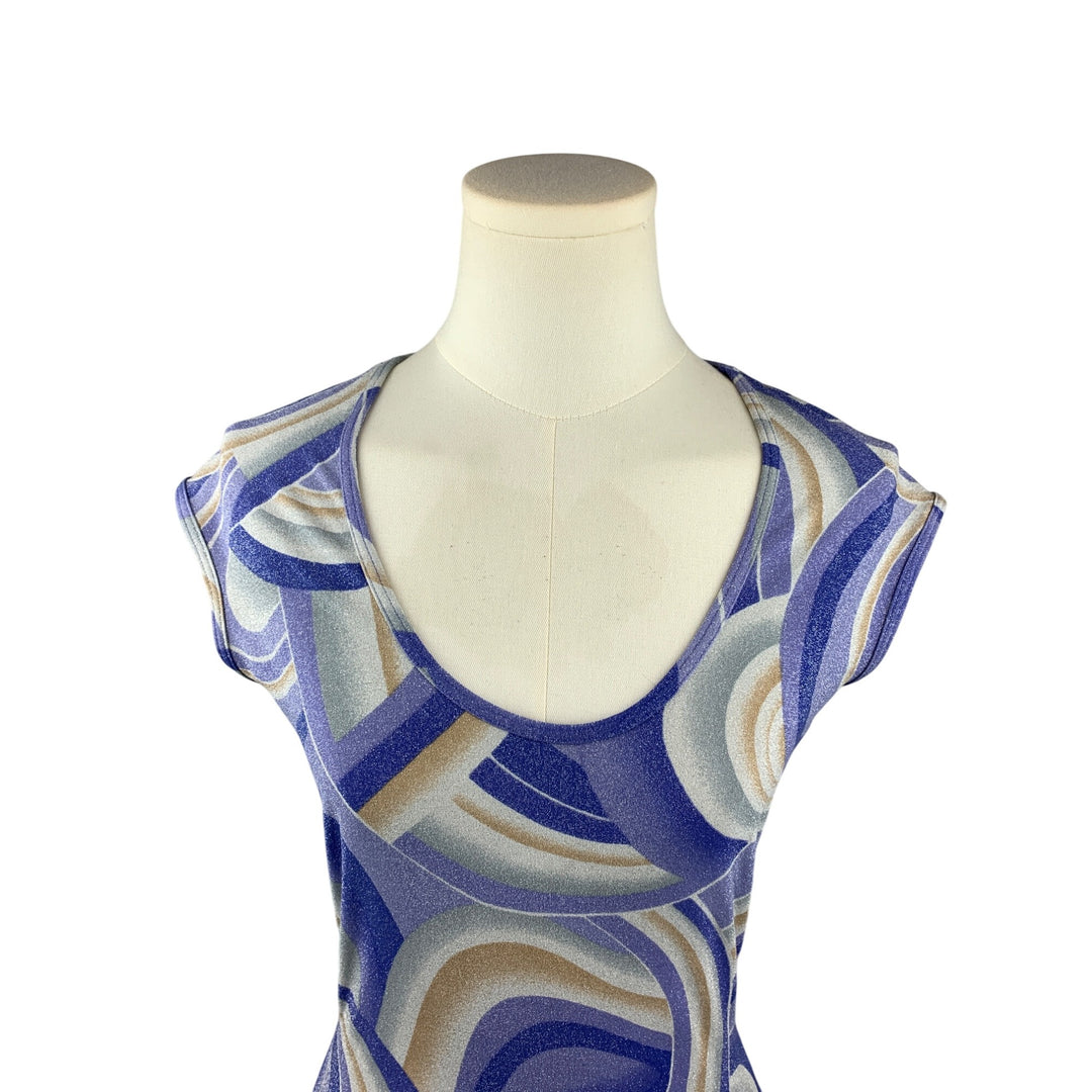 Bebe Women’s M Multicolor Swirl Print Cap Sleeve Top