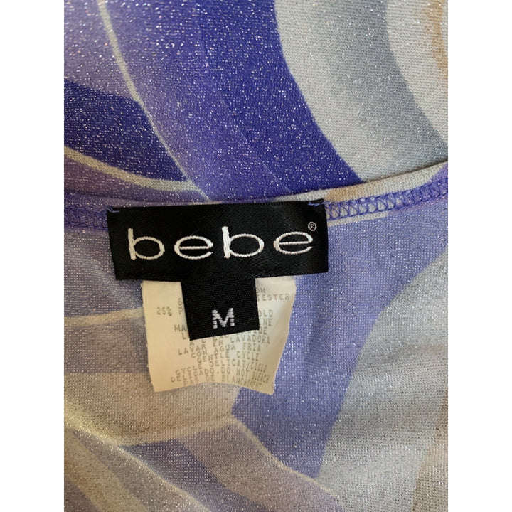 Bebe Women’s M Multicolor Swirl Print Cap Sleeve Top