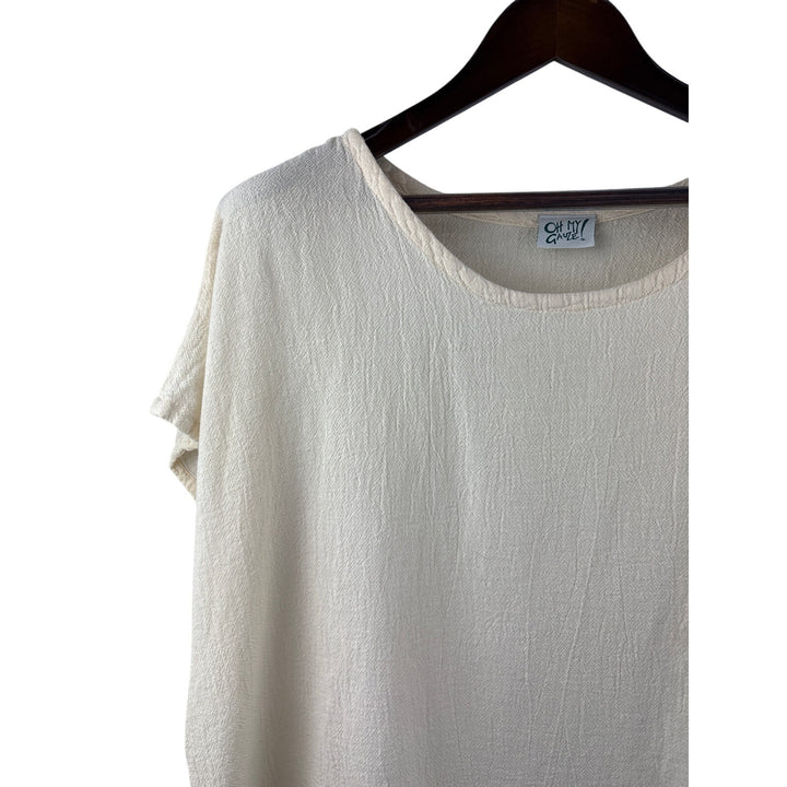 Women’s Oh My Gauze! XXL Cream Short Sleeve Blouse