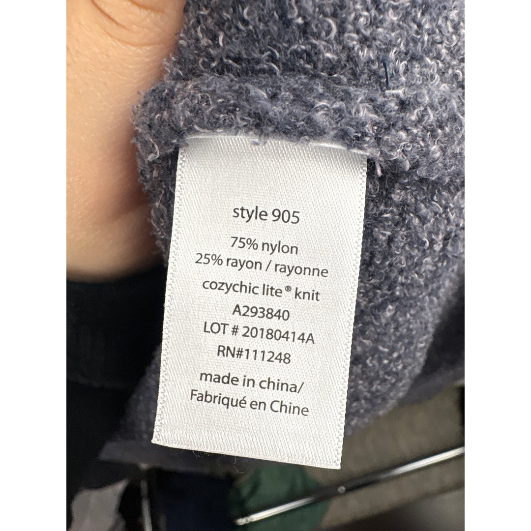 Women’s Barefoot Dreams XL Grayish Blue Hooded Plush Cardigan