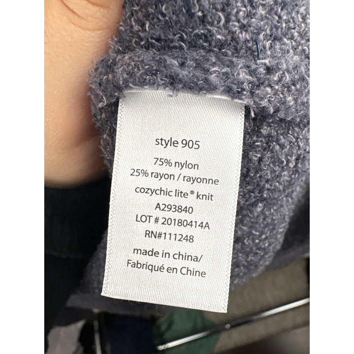 Women’s Barefoot Dreams XL Grayish Blue Hooded Plush Cardigan