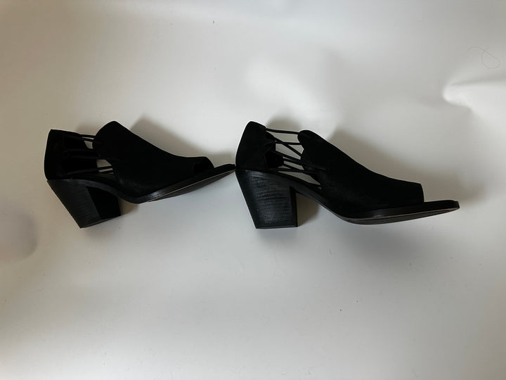Eileen Fisher Black Cutout Open Toe Block Heel Shoes