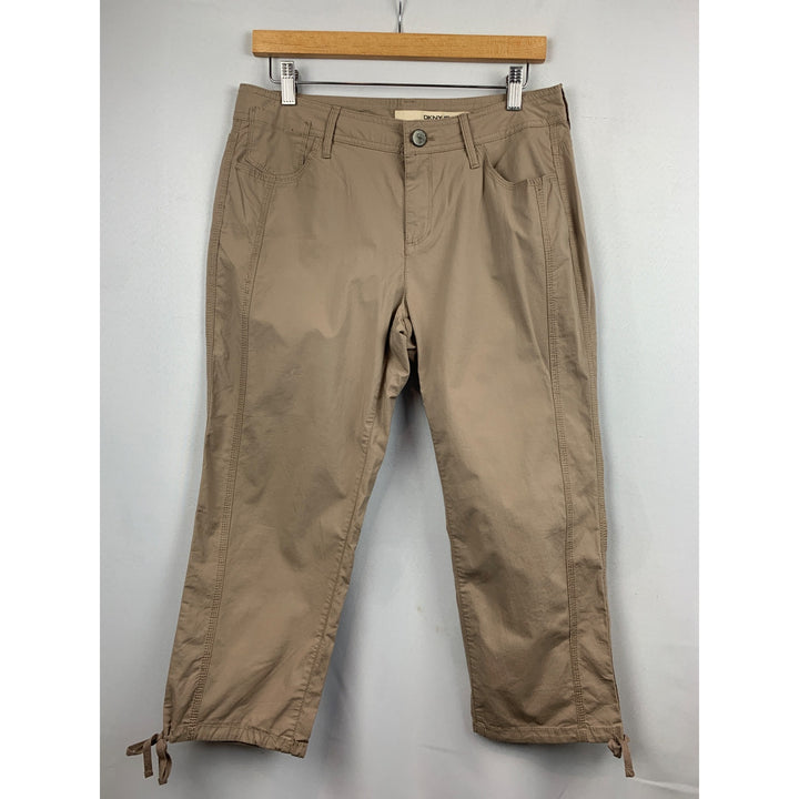 DKNY Jeans Womens Beige Capri Pants With Tie Hem - Size 6
